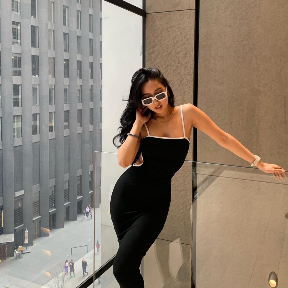 Bodycon rib knit dress with open back